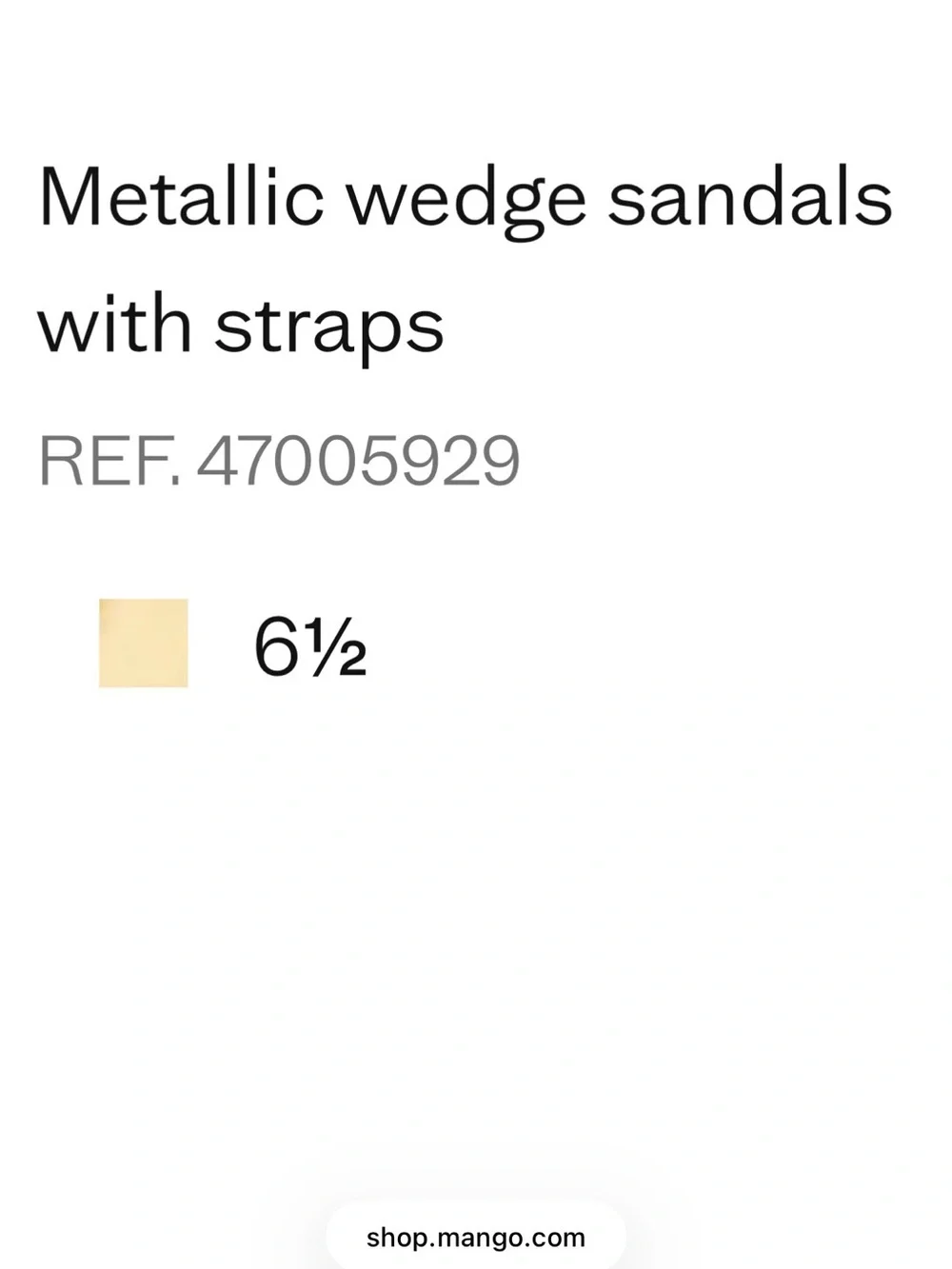 Mango Gold Metallic Espadrille Platform Sandals